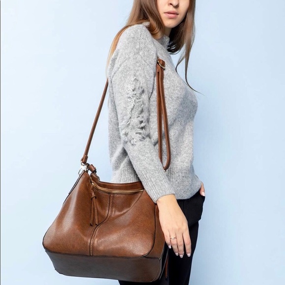 Faux leather hobo bucket bag NEW - Picture 4 of 8